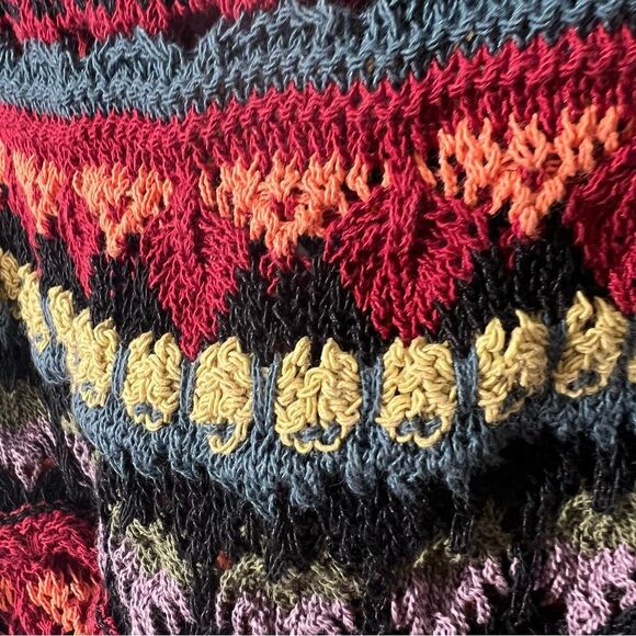 Zara Women’s Size Small Multicolor Striped Crochet Knit Ruffle Bottom Tank Top - Picture 7 of 11